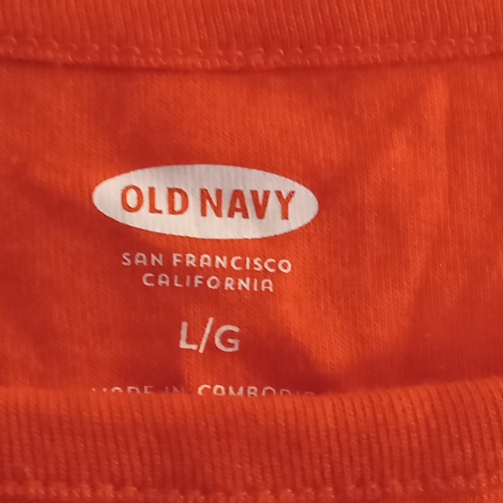 Old Navy Classic Long Sleeve Boat Neck Top in Vibrant Orange - Picture 2 of 6